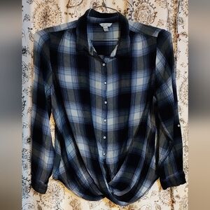 Plaid Button-Up Shirt
